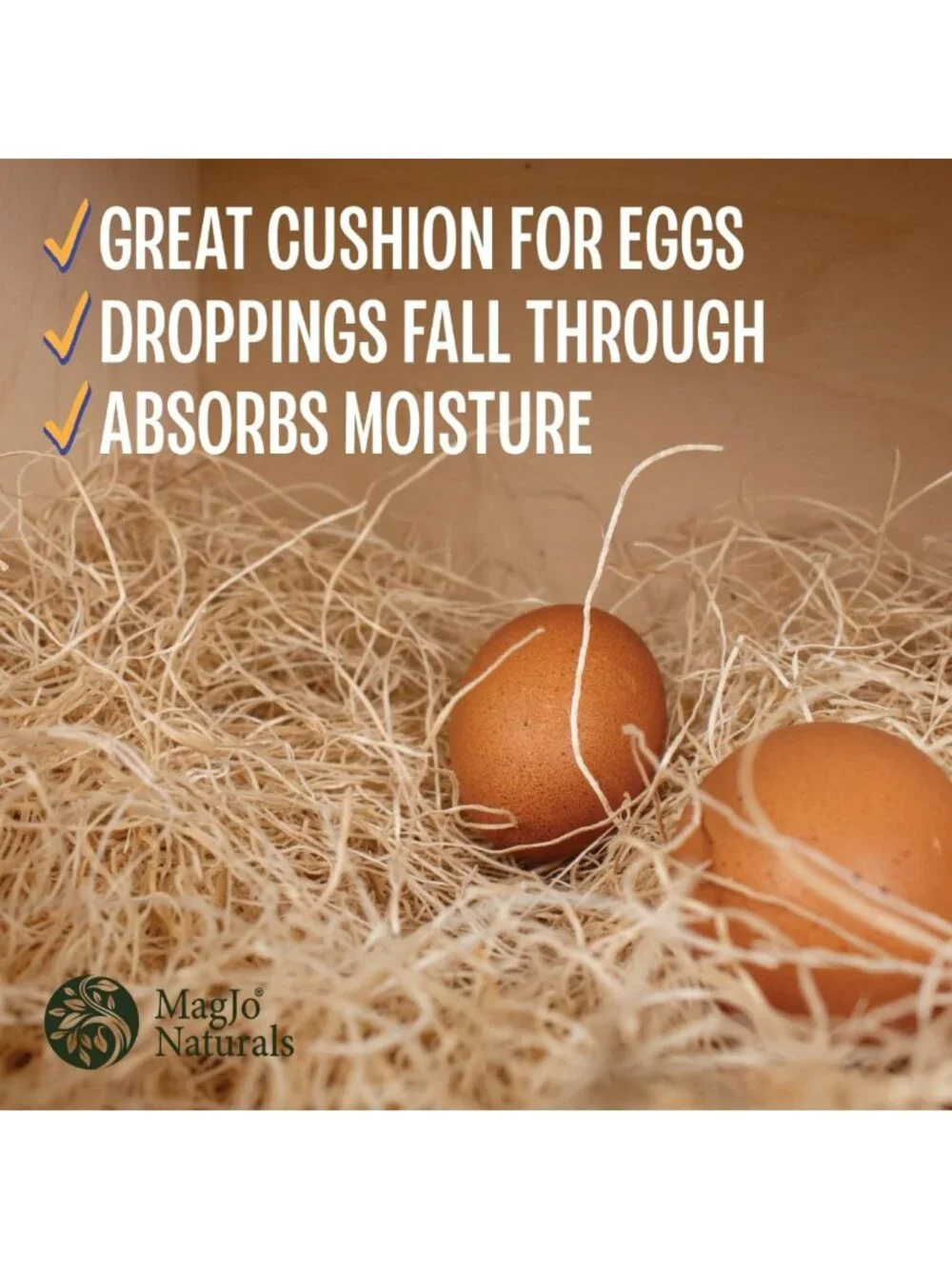 Coop Nesting Pads for Chickens - USA Grown Aspen Excelsior Liners, 13x13, 40
